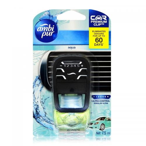 Ambi Pur Pengharum Mobil Starter Kit Ultra Control Aqua 7.5ml (ED: Des 25) | Gogobli