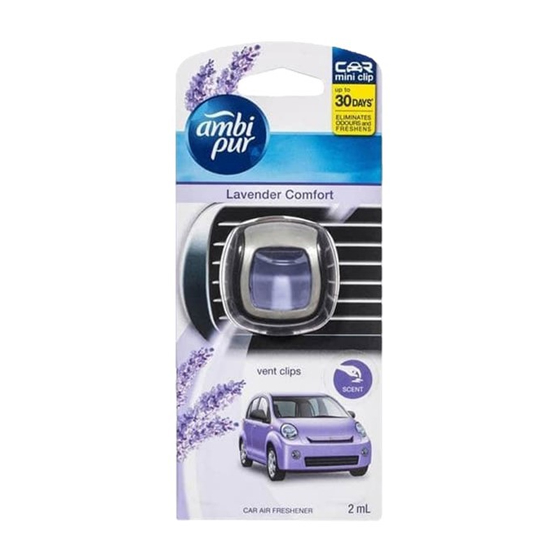 Ambi Pur Pengharum Mobil Vent Clips Lavender Comfort 2ml | Gogobli