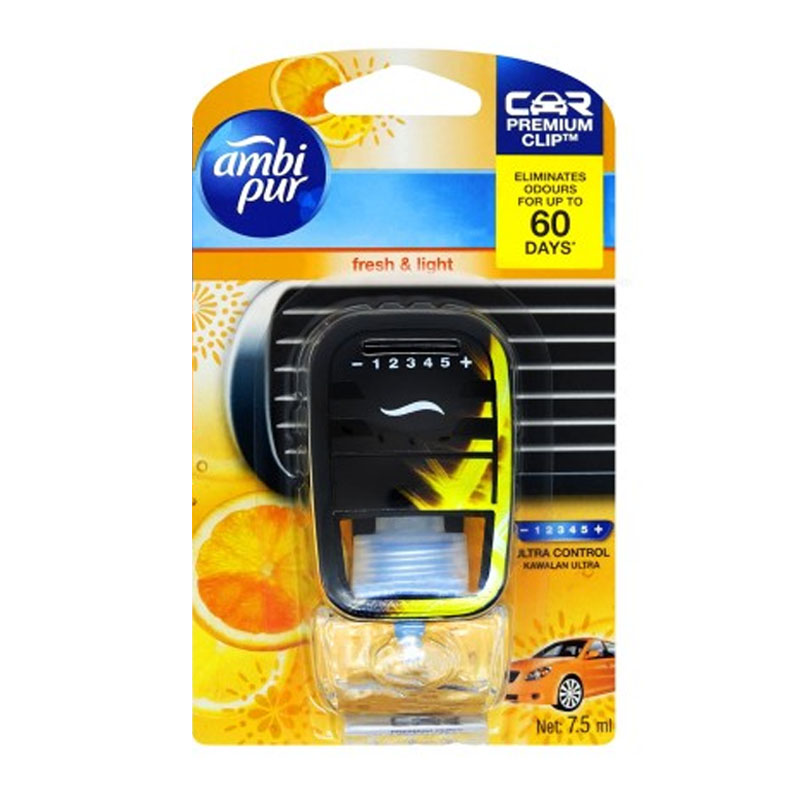 Ambi Pur Pengharum Mobil Starter Kit Ultra Control Fresh And Light 7.5ml | Gogobli