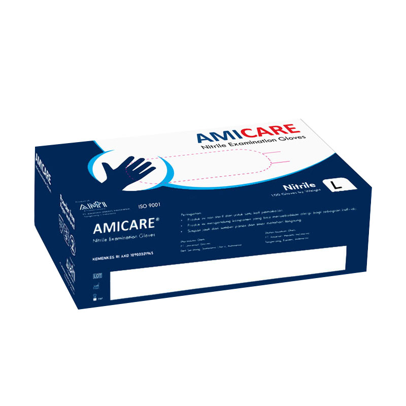 Amicare Nitrile Examination Gloves Powder Free Size Large | Gogobli