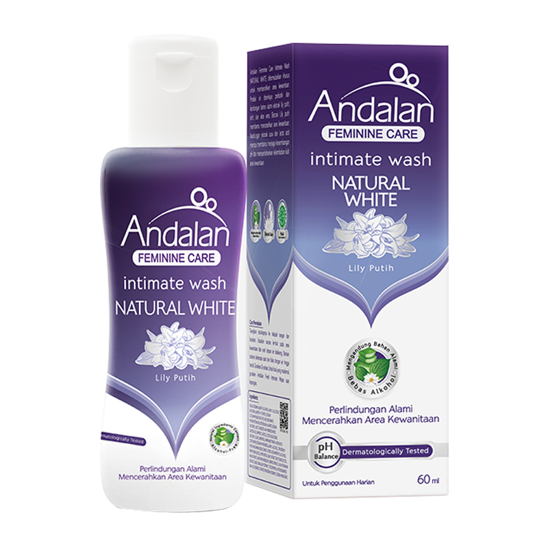 Andalan Feminine Care Intimate Wash Natural White 60ml | Gogobli
