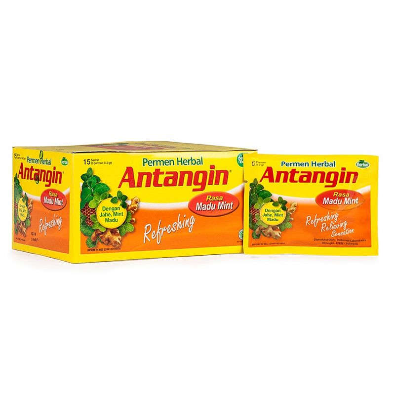 Antangin Permen Herbal Rasa Madu Mint Box - 15 Sachet (5s @ 2gr) (ED: Okt 25) | Gogobli