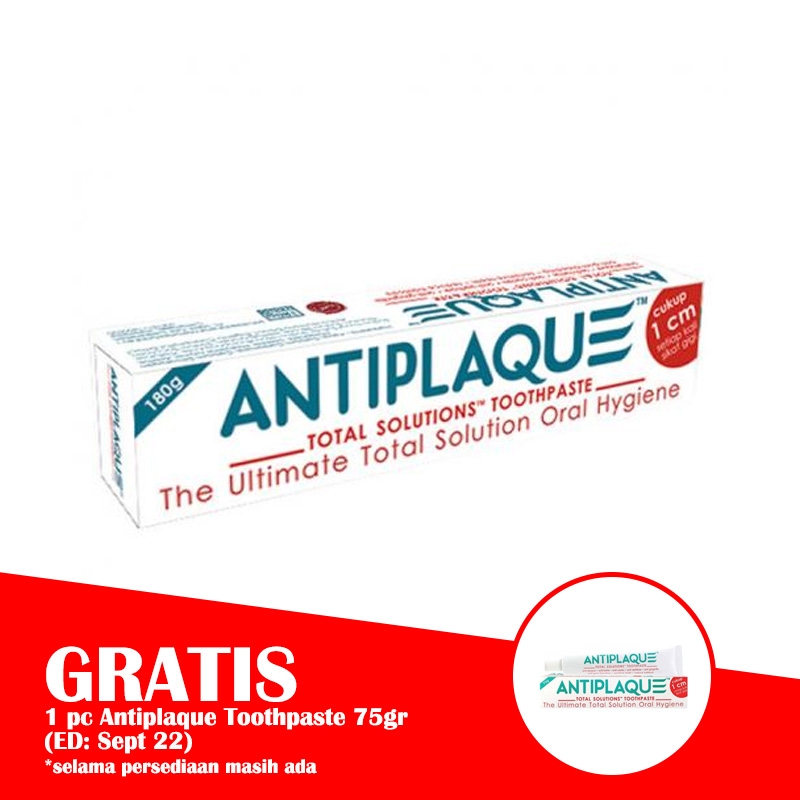 Antiplaque Toothpaste 180gr BONUS 1pc Antiplaque Toothpaste 75gr (ED: Sept 22) | Gogobli