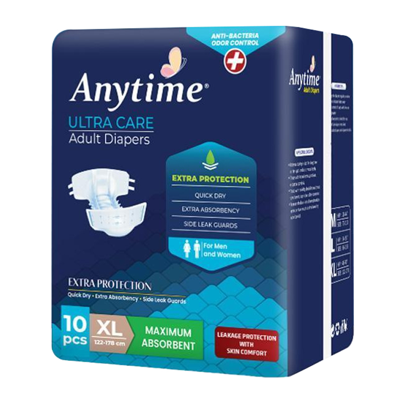 Anytime Anti Bacteria & Odor Control Premium Adult Diapers XL (10 Pcs) | Gogobli