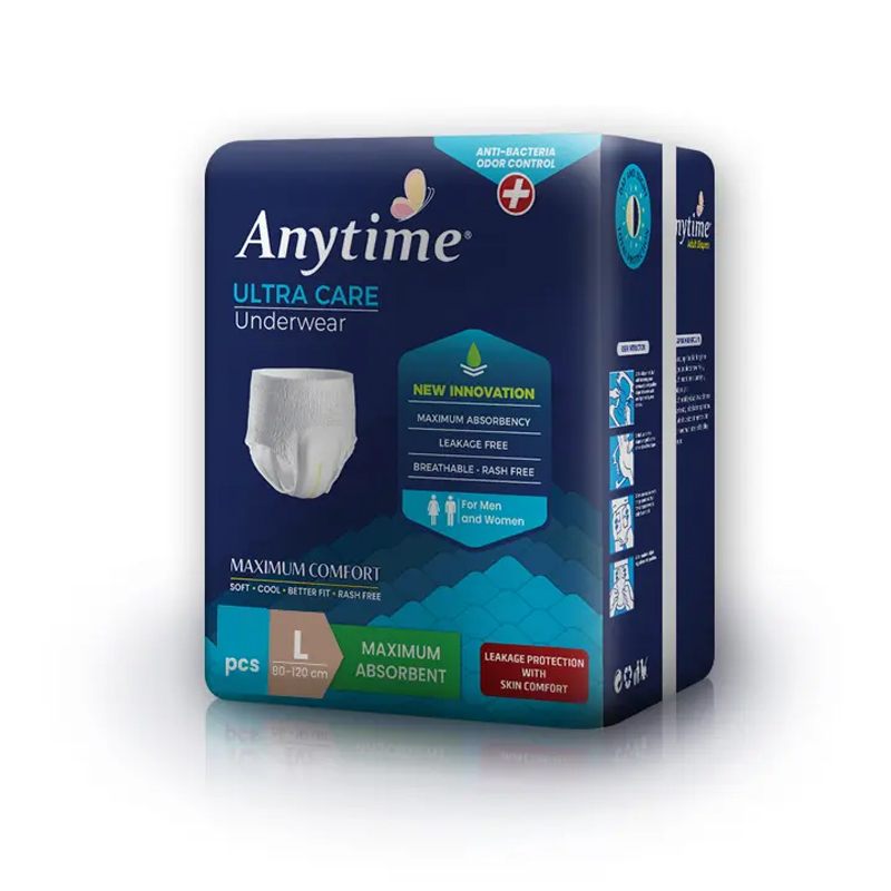 Anytime Anti-Bacterial & Odor Control Ultra Care Adult Pants L (4 Pcs) | Gogobli