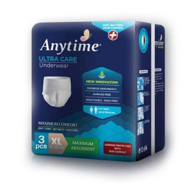 Anytime Anti-Bacterial & Odor Control Ultra Care Adult Pants XL (3 Pcs) | Gogobli