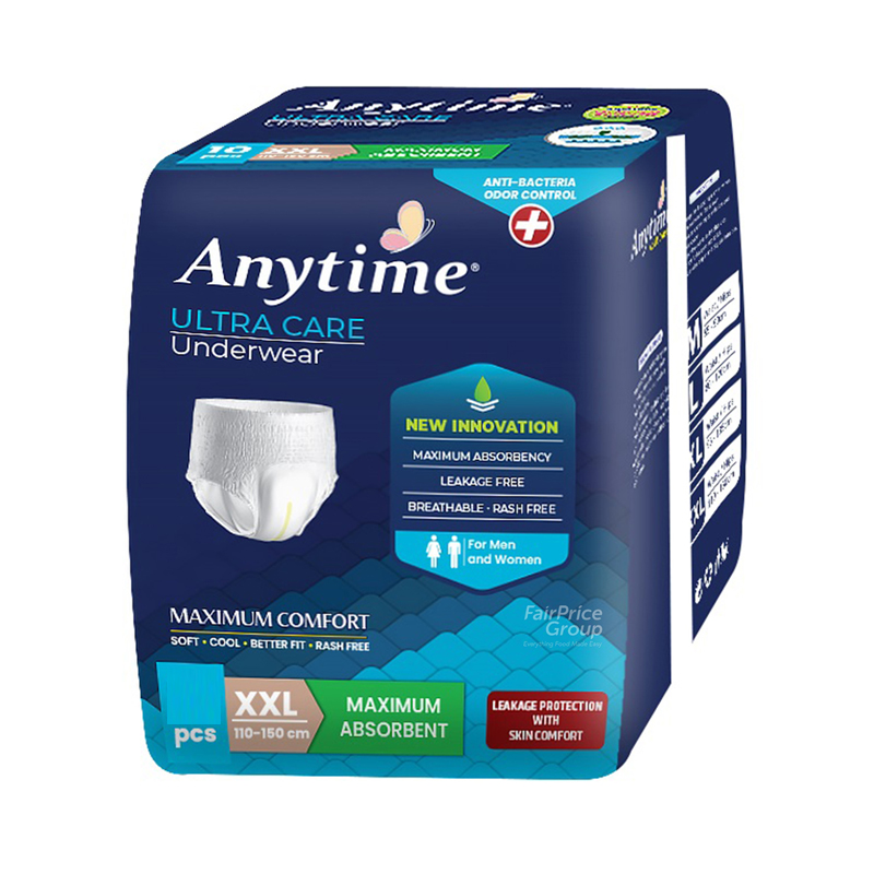 Anytime Anti-Bacterial & Odor Control Ultra Care Adult Pants XXL (3 Pcs) | Gogobli