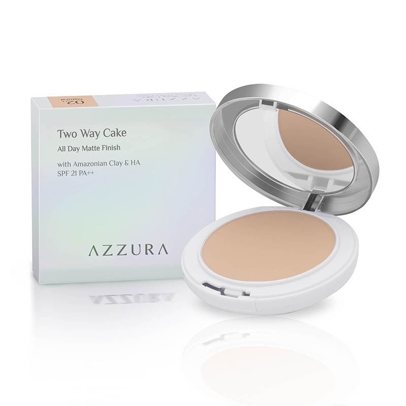 Azzura Two Way Cake All Day Matte Finish 02. Natural 12gr | Gogobli