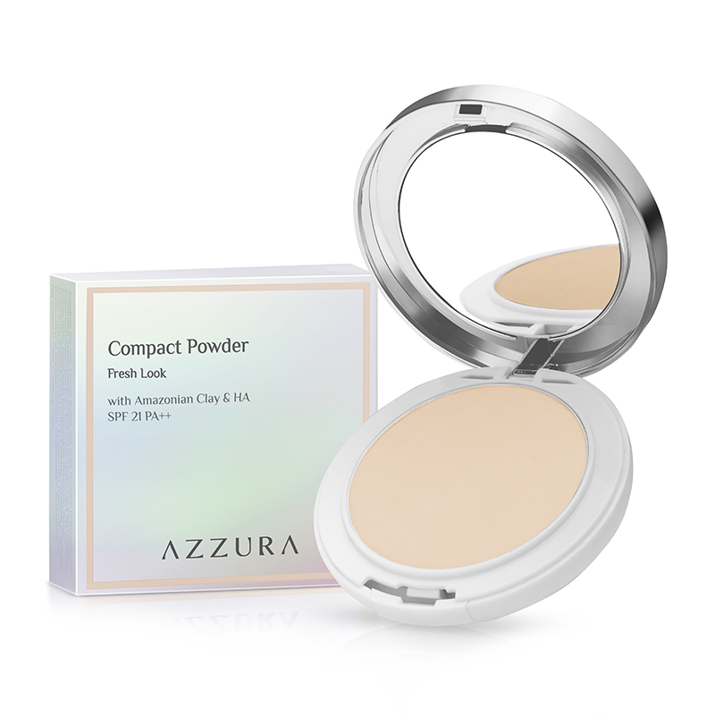 Azzura Compact Powder Fresh Look 01. Light Beige 14gr | Gogobli