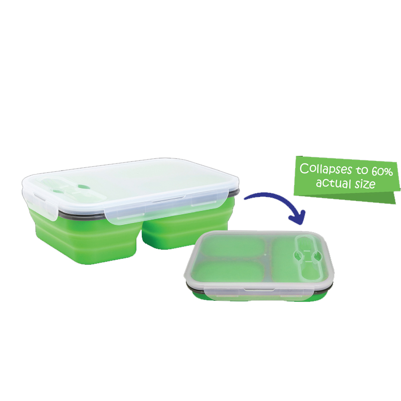 Baby Safe Silicone Collapsible Lunch Box 3 Parts SC006 (650 Ml + 250 Ml + 250 Ml) | Gogobli