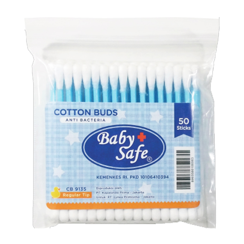 Baby Safe Cotton Bud Reguler Tip (Refill) CB9135 50s | Gogobli