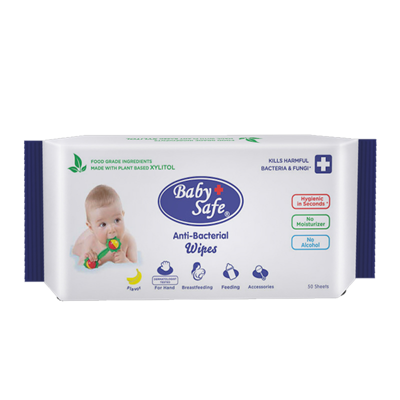 Baby Safe Anti-Bacterial Wipes 50s | Gogobli
