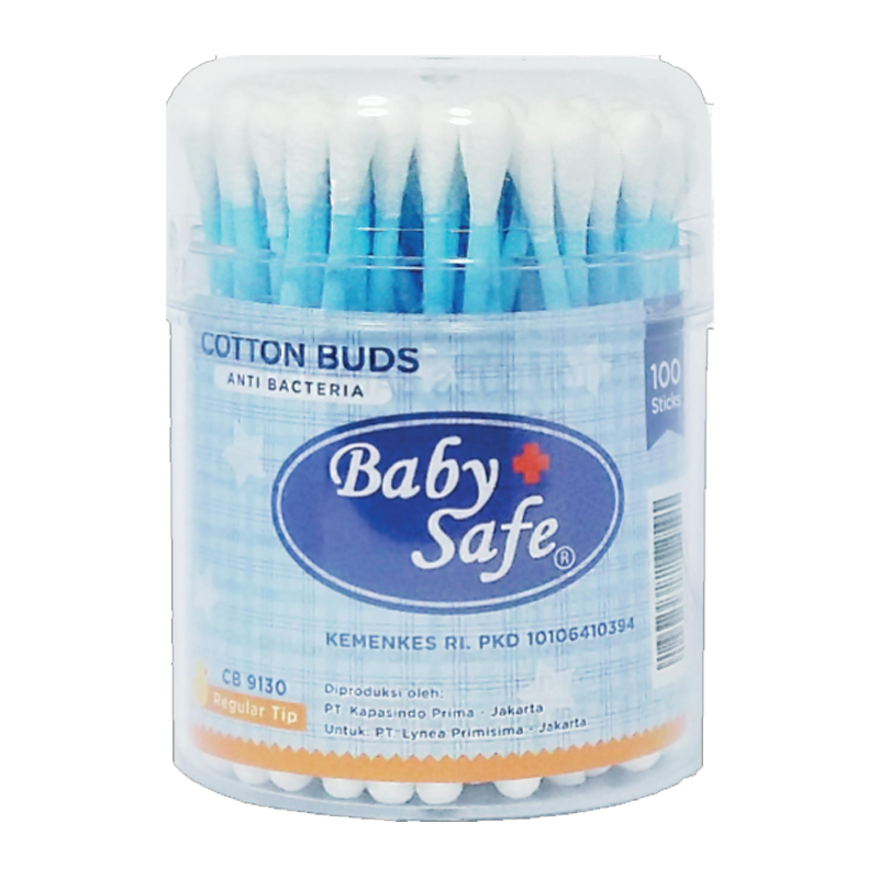 Baby Safe Cotton Bud Regular Tip (Pot) CB9130 100s | Gogobli
