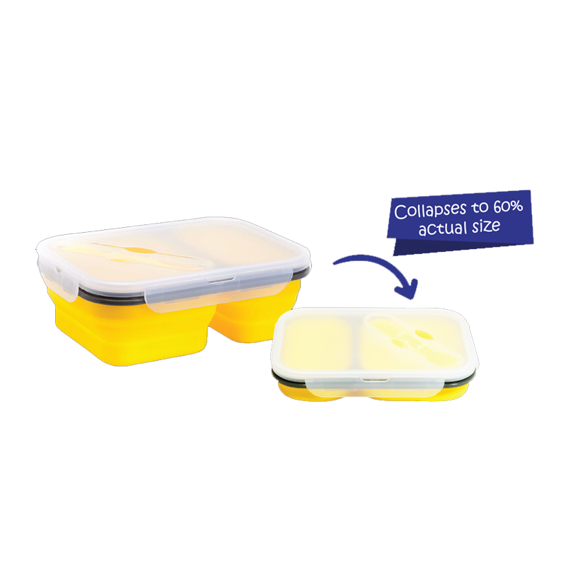 Baby Safe Silicone Collapsible Lunch Box 2 Parts SC005 (650 Ml + 250 Ml) | Gogobli