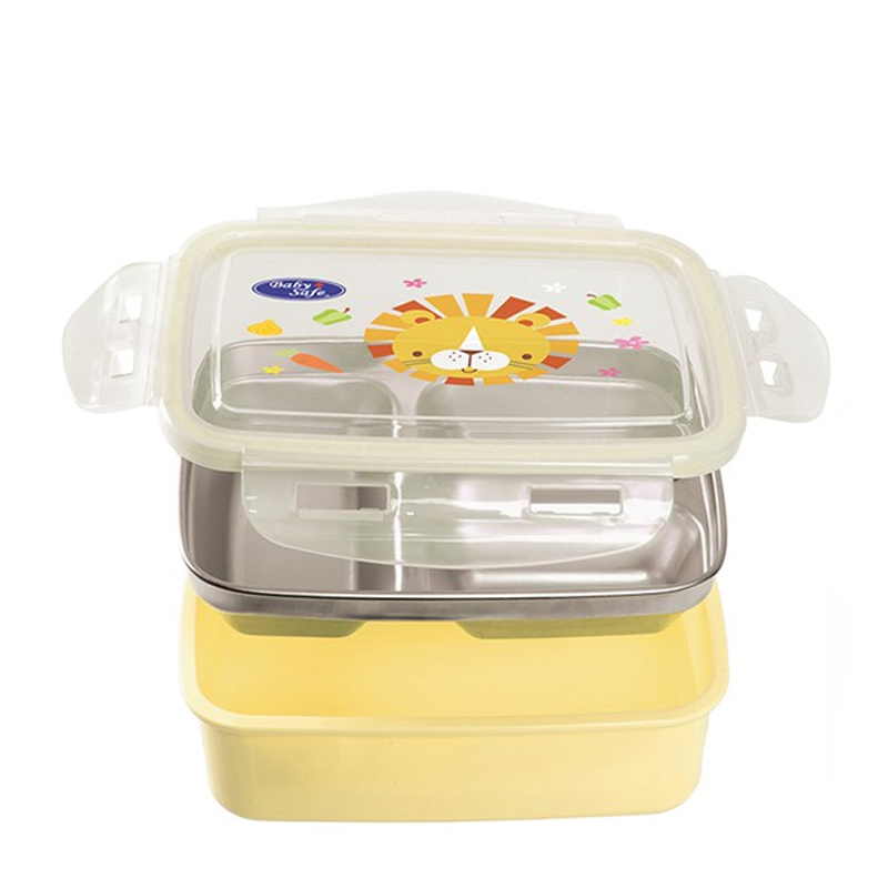 Baby Safe Stainless Lunch Box Square 3 Sections SS0010 | Gogobli