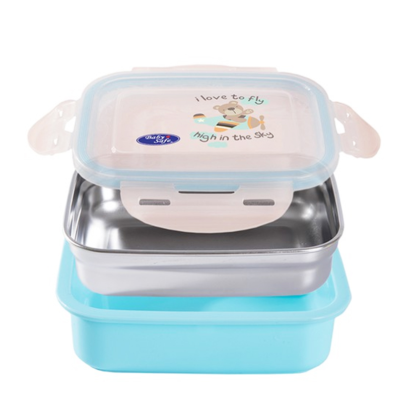 Baby Safe Stainless Lunch Box Square SS008 270ml | Gogobli
