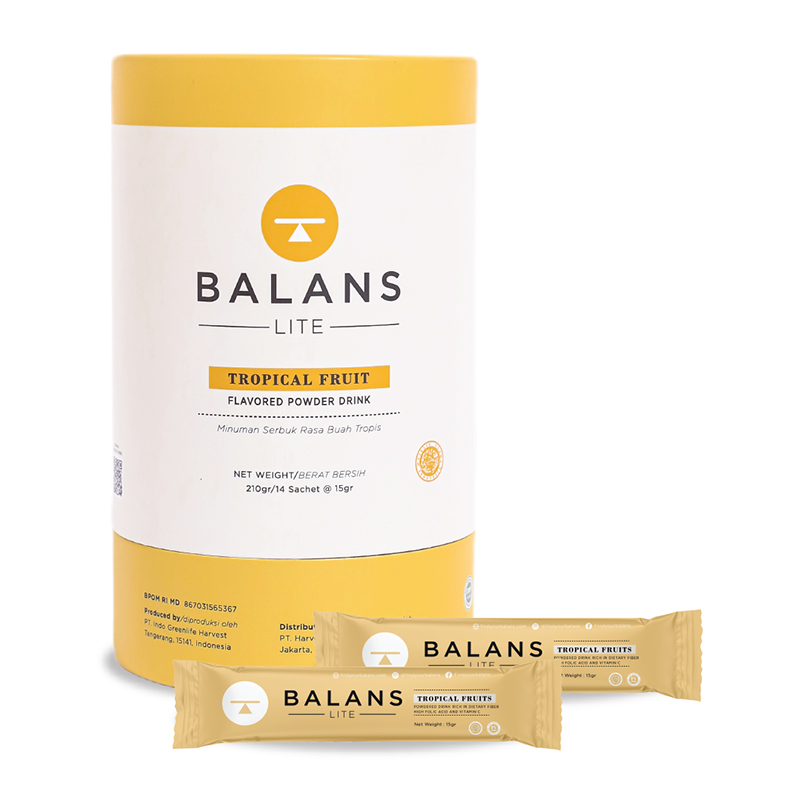 Balans Lite Tropical Fruit 210gr (14 Sachet @ 15gr) | Gogobli