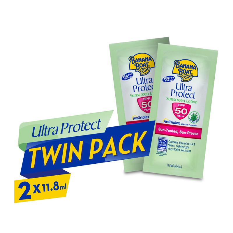 Banana Boat Ultra Protect Sunscreen Lotion SPF50 PA+++ 11.8ml (Travel Pack) (2pcs) | Gogobli