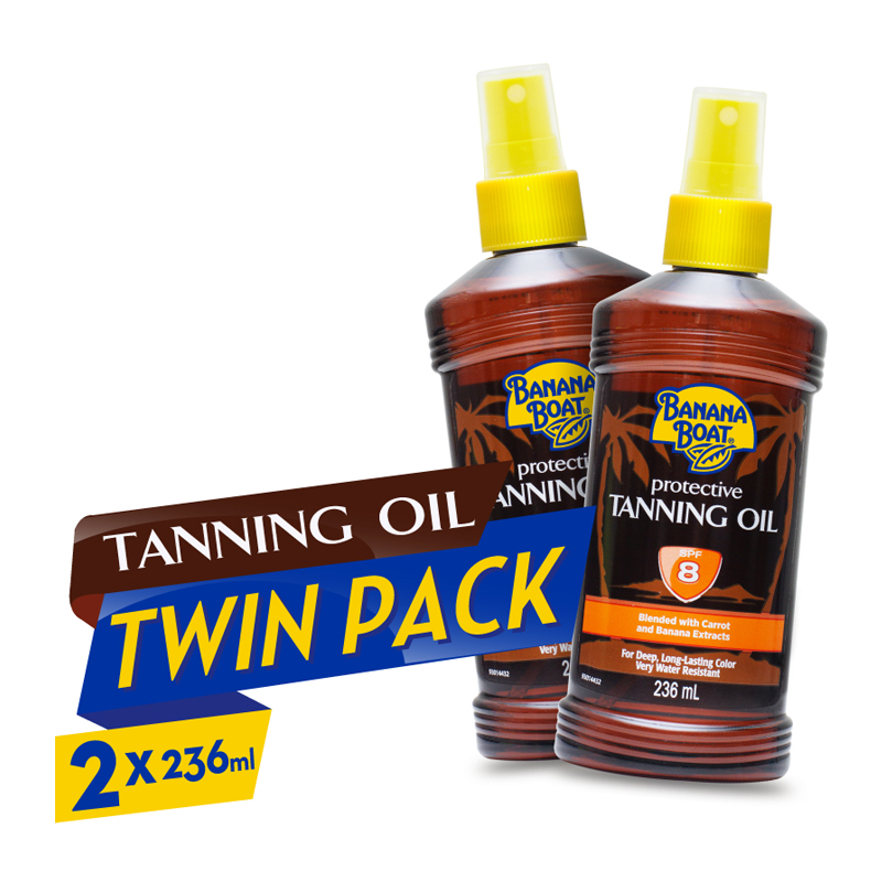 Banana Boat Protective Tanning Oil SPF8 236ml (2pcs) | Gogobli