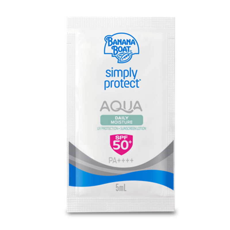 Banana Boat Simply Protect Aqua Daily Moisture Sunscreen Lotion SPF 50+ PA++++ Sachet 5ml | Gogobli