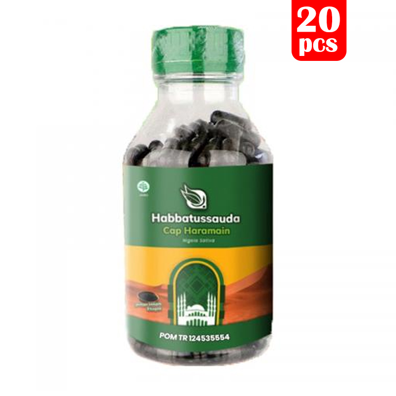 Habbatussauda Cap Haramain 100 Kapsul (PAKET ISI 20 Pcs) | Gogobli