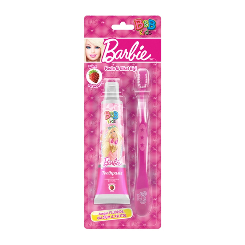 B&B Kids Toothpaste And Toothbrush Pack Barbie 50gr | Gogobli