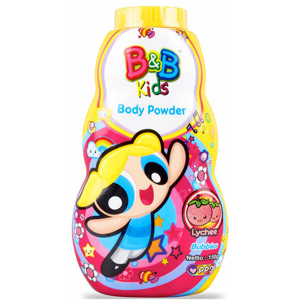 B&B Kids Body Powder Bubbles Powerpuff Girls Lychee 150gr | Gogobli
