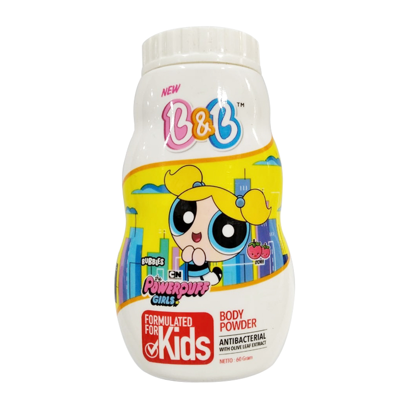 B&B Kids Body Powder Bubbles Powerpuff Girls Lychee 60gr | Gogobli