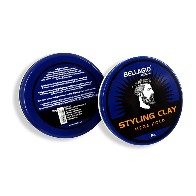 Bellagio Homme Styling Clay Mega Hold Black 90gr | Gogobli
