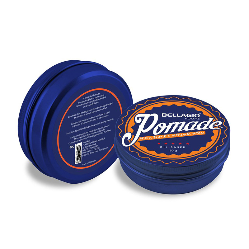Bellagio Homme Pomade High Shine And Normal Hold (Orange) Oil Based 80gr  | Gogobli