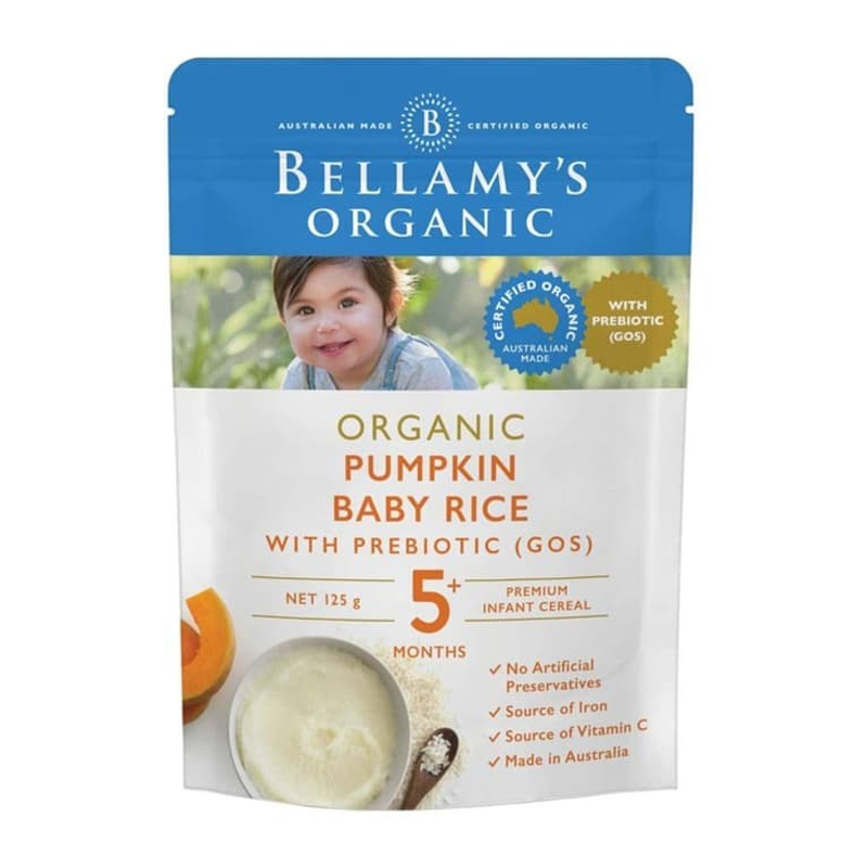 Bellamys Organic Pumpkin Baby Rice With Prebiotic (GROS) (5+ Months) 125gr | Gogobli