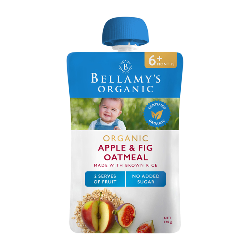 Bellamys Organic Apple & Fig Oatmeal 120gr | Gogobli