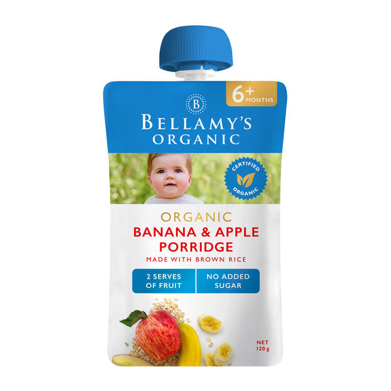 Bellamys Organic Banana & Apple Porridge 120gr | Gogobli