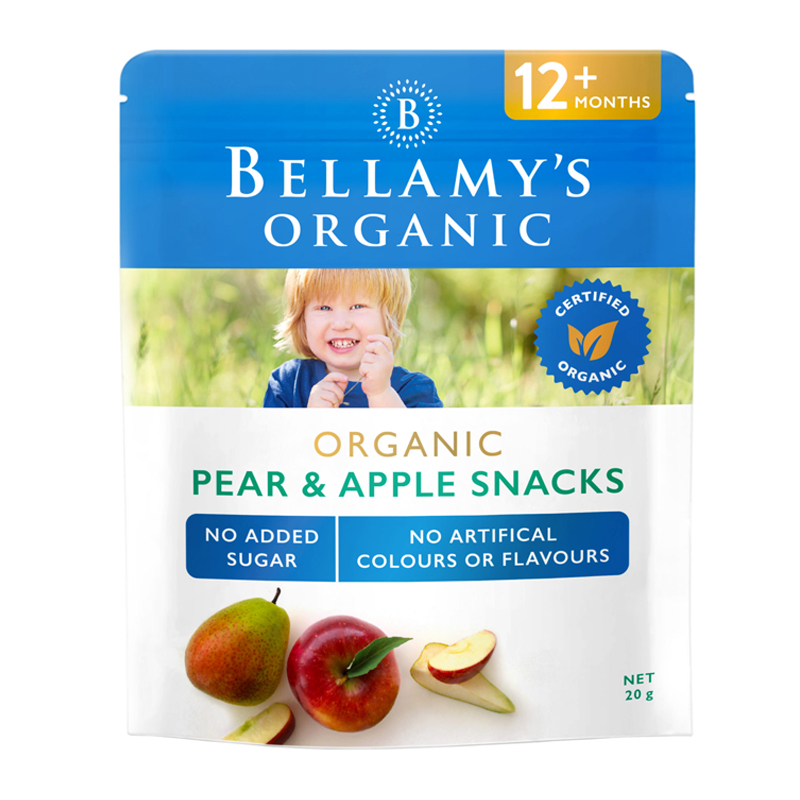 Bellamys Organic Pear & Apple Snacks (12+ Months) 20gr | Gogobli