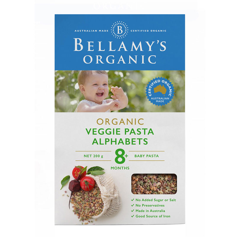 Bellamys Organic Veggie Pasta Alphabet (8+ Months) 200gr | Gogobli