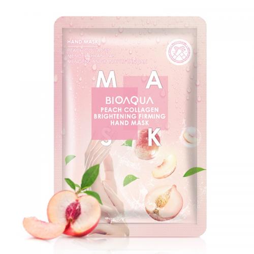Bioaqua Peach Collagen Brightening Firming Hand Mask 35gr (ED: Des 25) | Gogobli