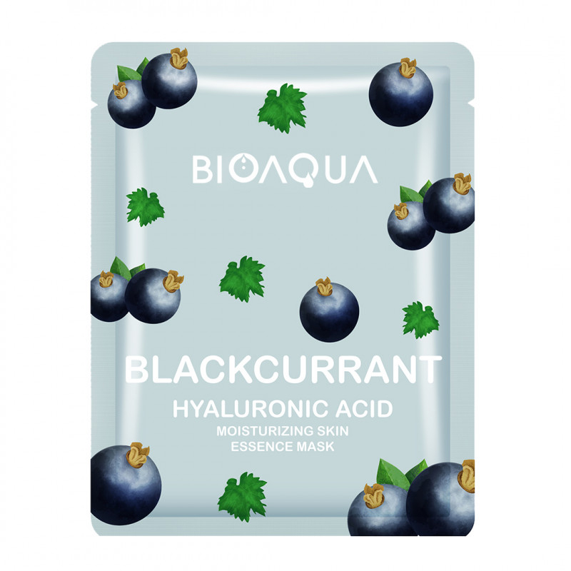 Bioaqua Blackcurrant Hyaluronic Acid Moisturizing Skin Essence Mask 25gr | Gogobli