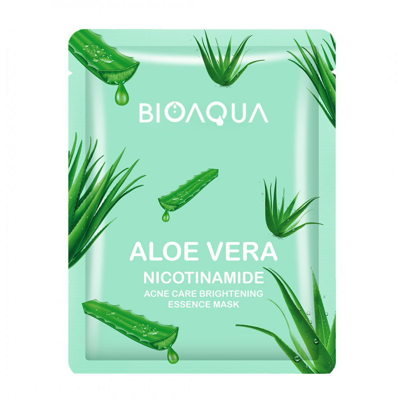 Bioaqua Aloe Vera Nicotinamide Acne Care Brightening Essence Mask 25gr | Gogobli