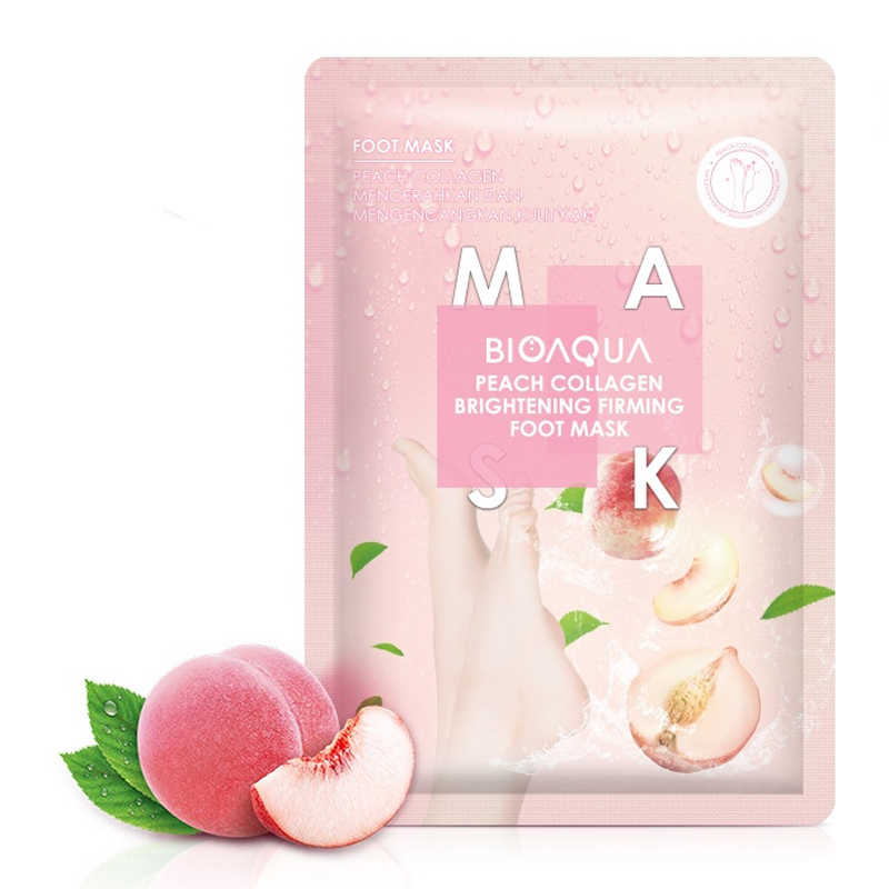 Bioaqua Peach Collagen Brightening Firming Foot Mask 35gr | Gogobli