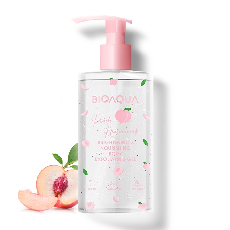Bioaqua Peach Niacinamide Brightening & Smooth Body Exfoliating Gel 300gr | Gogobli