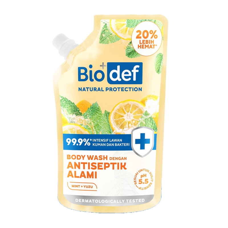 Biodef Body Wash Mint + Yuzu Pouch 400ml | Gogobli