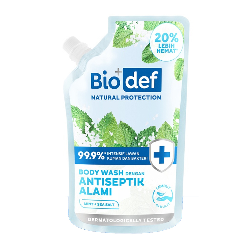 Biodef Body Wash Mint + Sea Salt Pouch 400ml | Gogobli