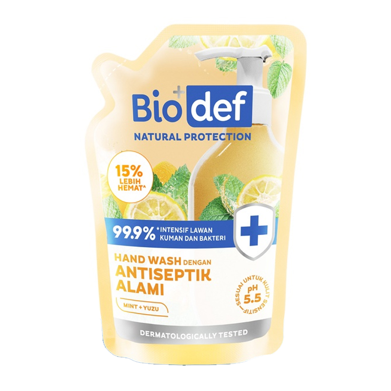 Biodef Hand Wash Mint + Yuzu Pouch 250ml | Gogobli