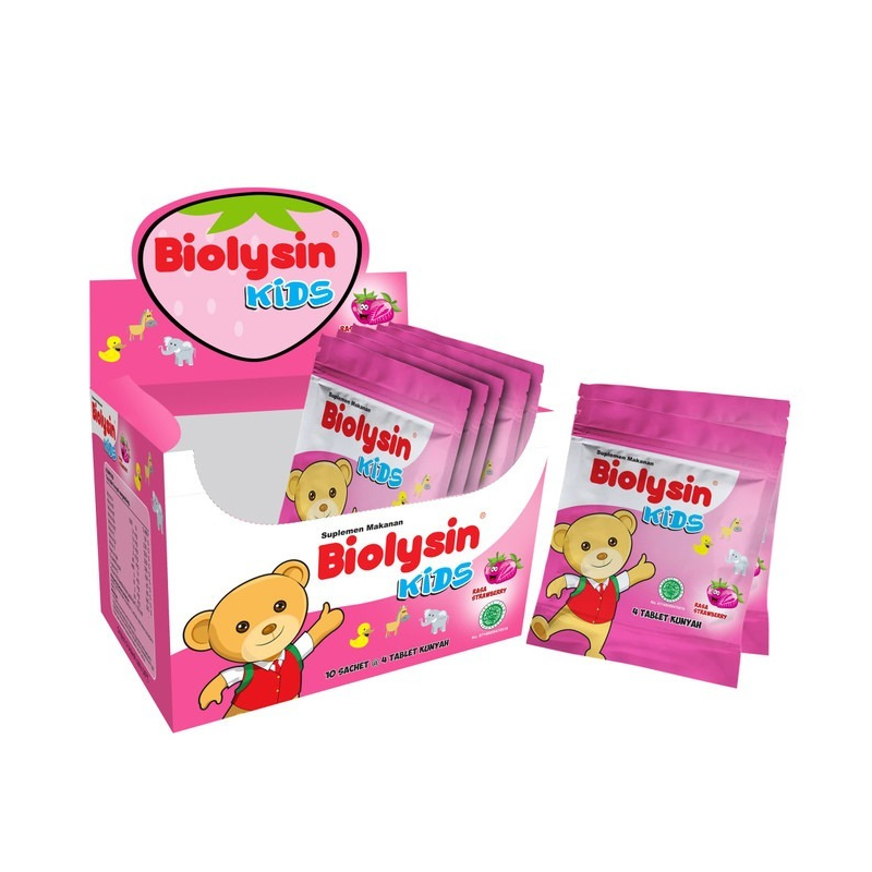 Biolysin Kids Strawberry Tab (10s @ 4 Tablet)  | Gogobli