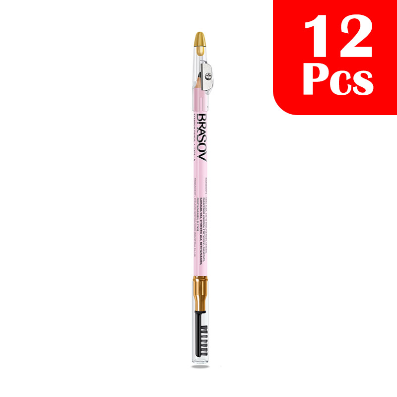 Brasov Eyebrow Pencil 3 In 1 Black 2.5gr (12 Pcs) | Gogobli