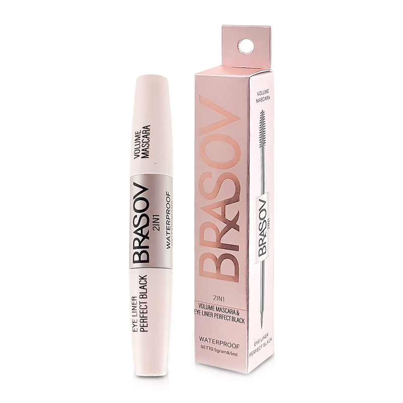 Brasov 2in1 Volume Mascara 5gr & Eyeliner Perfect Black 5ml | Gogobli