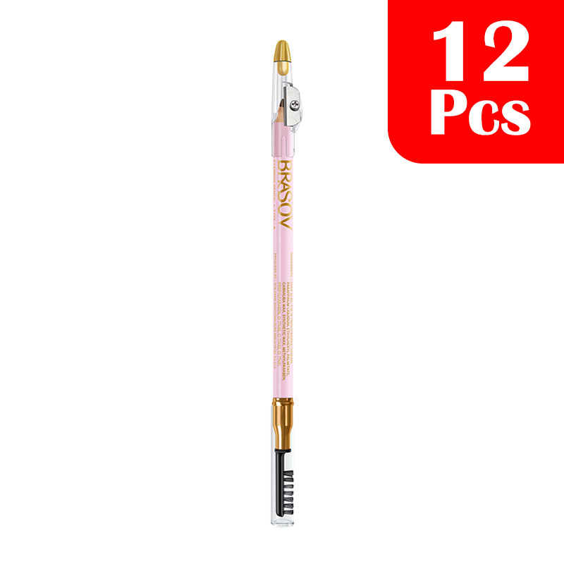 Brasov Eyebrow Pencil 3 In 1 Brown 2.5gr (12 Pcs) | Gogobli