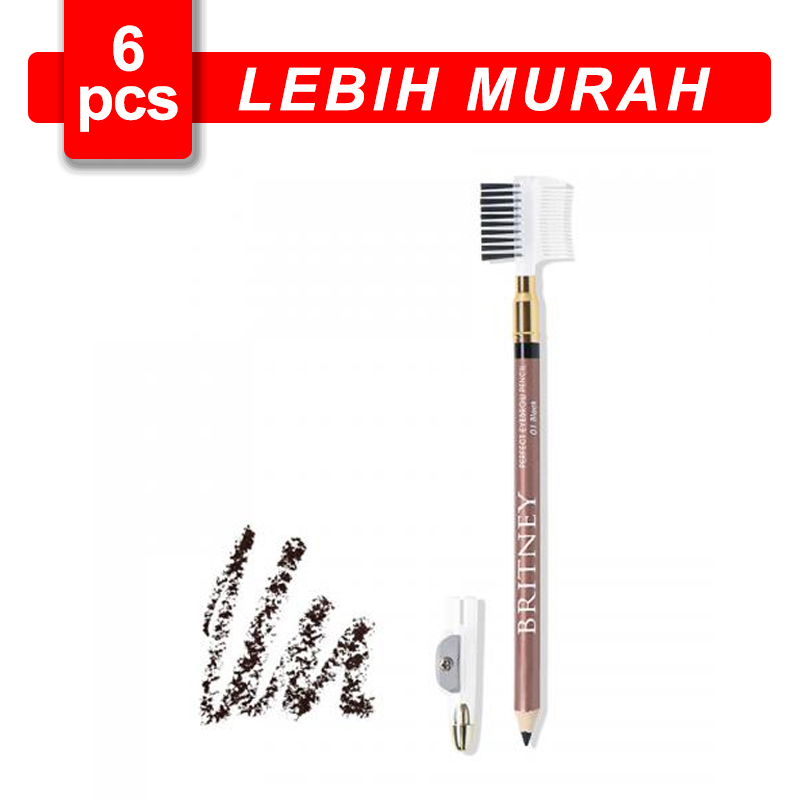 Britney Perfect Eyebrow Pencil 01. Black 2.5gr (BELI 6  Pcs LEBIH MURAH) | Gogobli