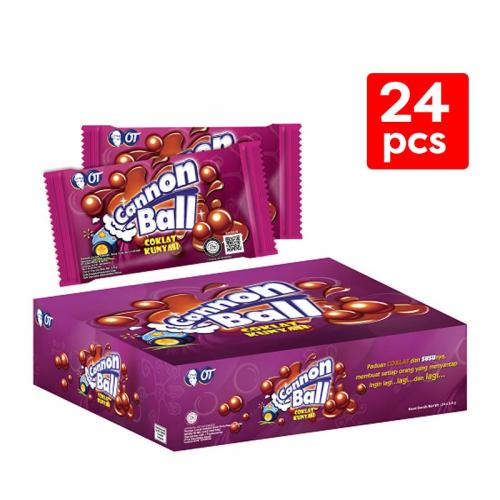 Cannon Ball 500 Cokelat Kunyah Box (24pcs @ 5.4gr) (ED: Mar 26) | Gogobli