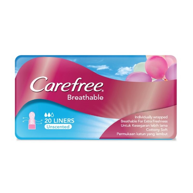 Carefree Breathable Unscented Panty Liner 20s | Gogobli